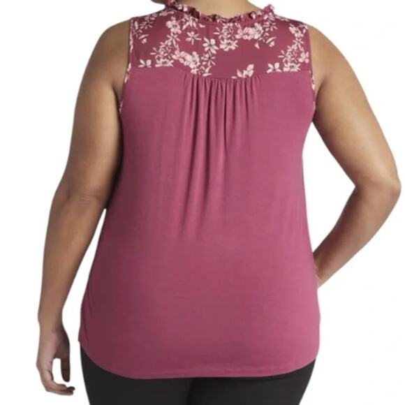 41 Hawthorn Orlee Mauve Floral Sleeveless Blouse Women's Size 1X Stitch Fix - Picture 2 of 7